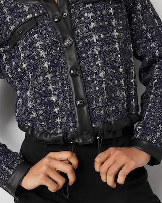 Cropped Tweed Sweater Jacket | White House Black Market